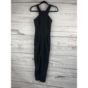 Leith Jumpsuit Women's Extra Small Black Sleeveless Pleated Wide Leg Pockets